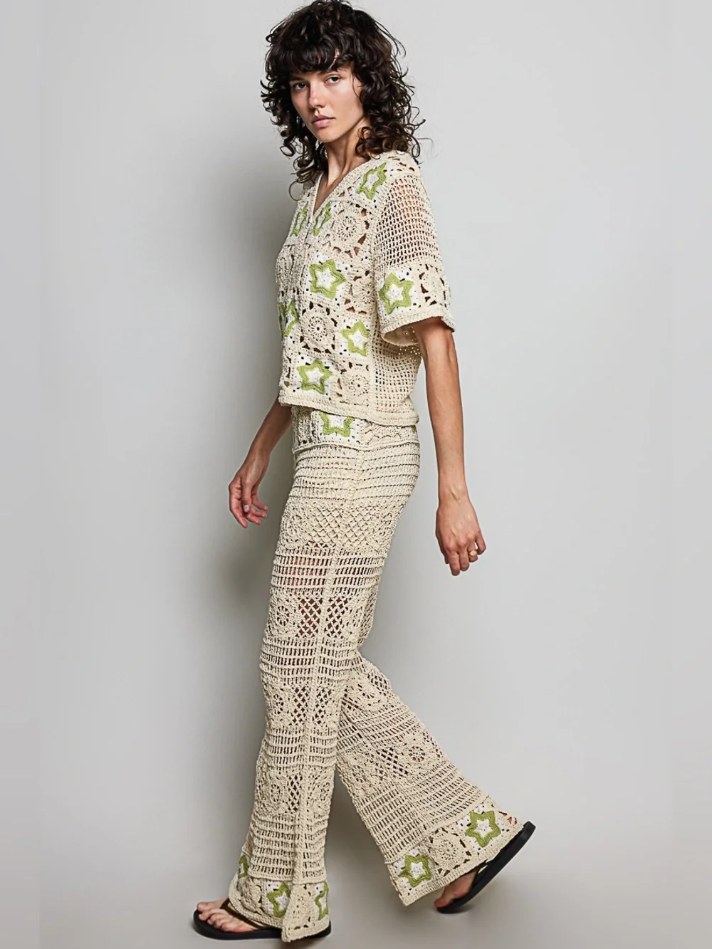 POL “ Seaglass Star “ Matching Crochet Beach Resort Set | Sage